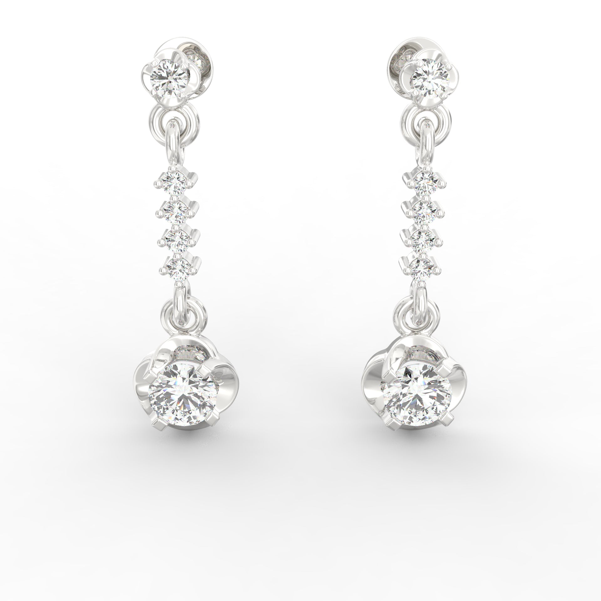 Diamond solitaire on sale dangle earrings