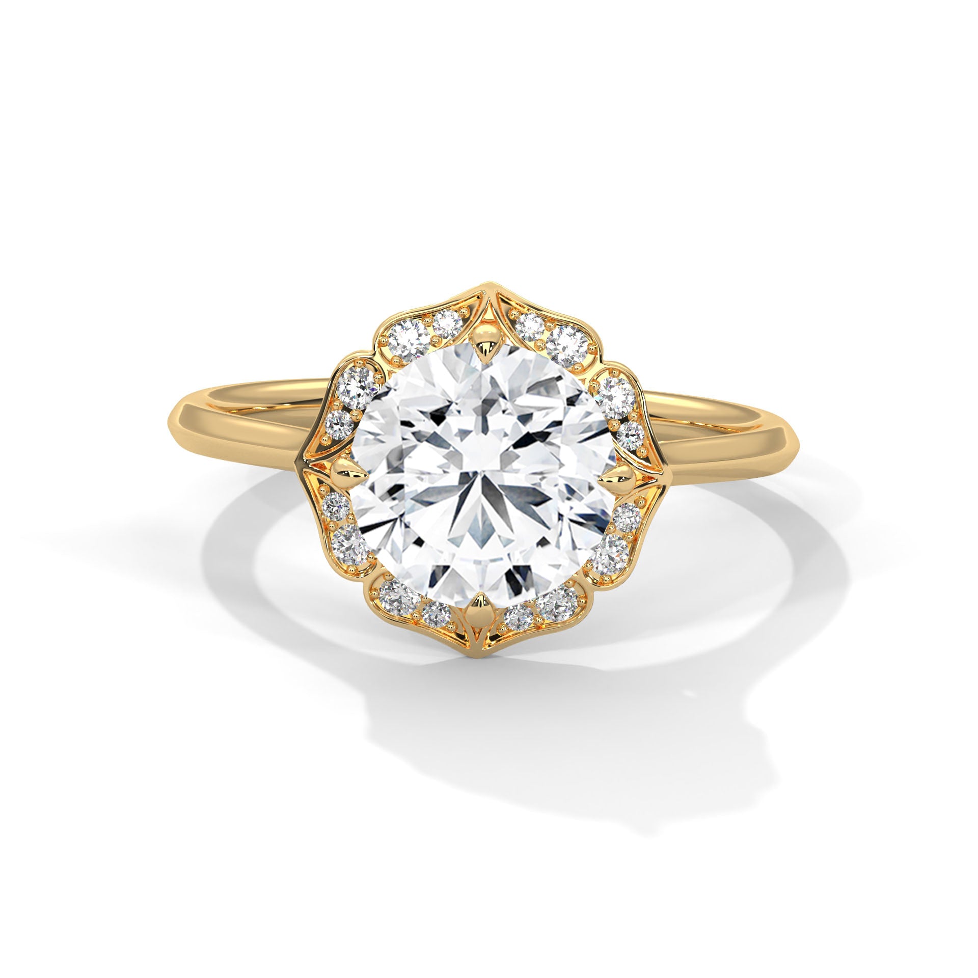 Ayanika Round Cut Diamond Ring: Signature Luxury Defined