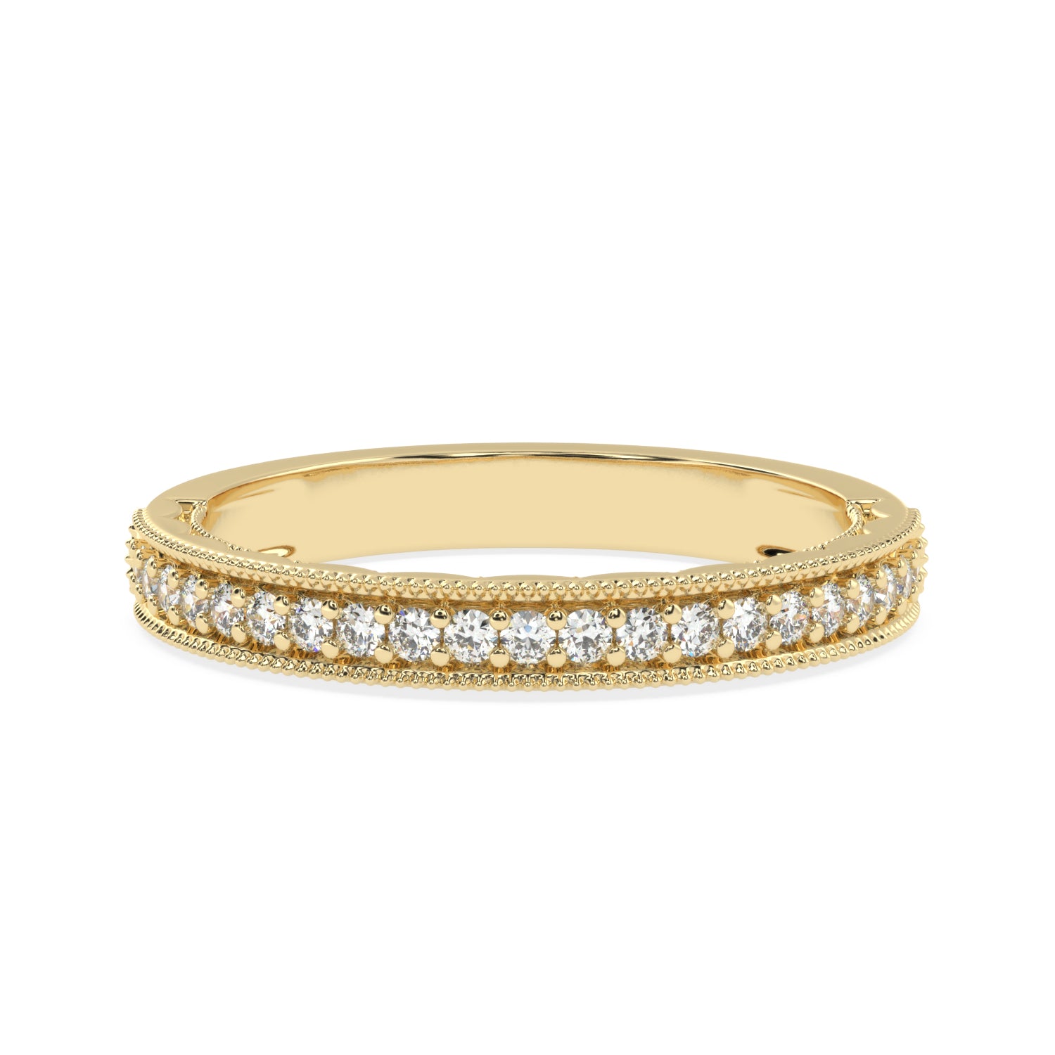 Classic Elegance - Milgrain Diamond Band Ring