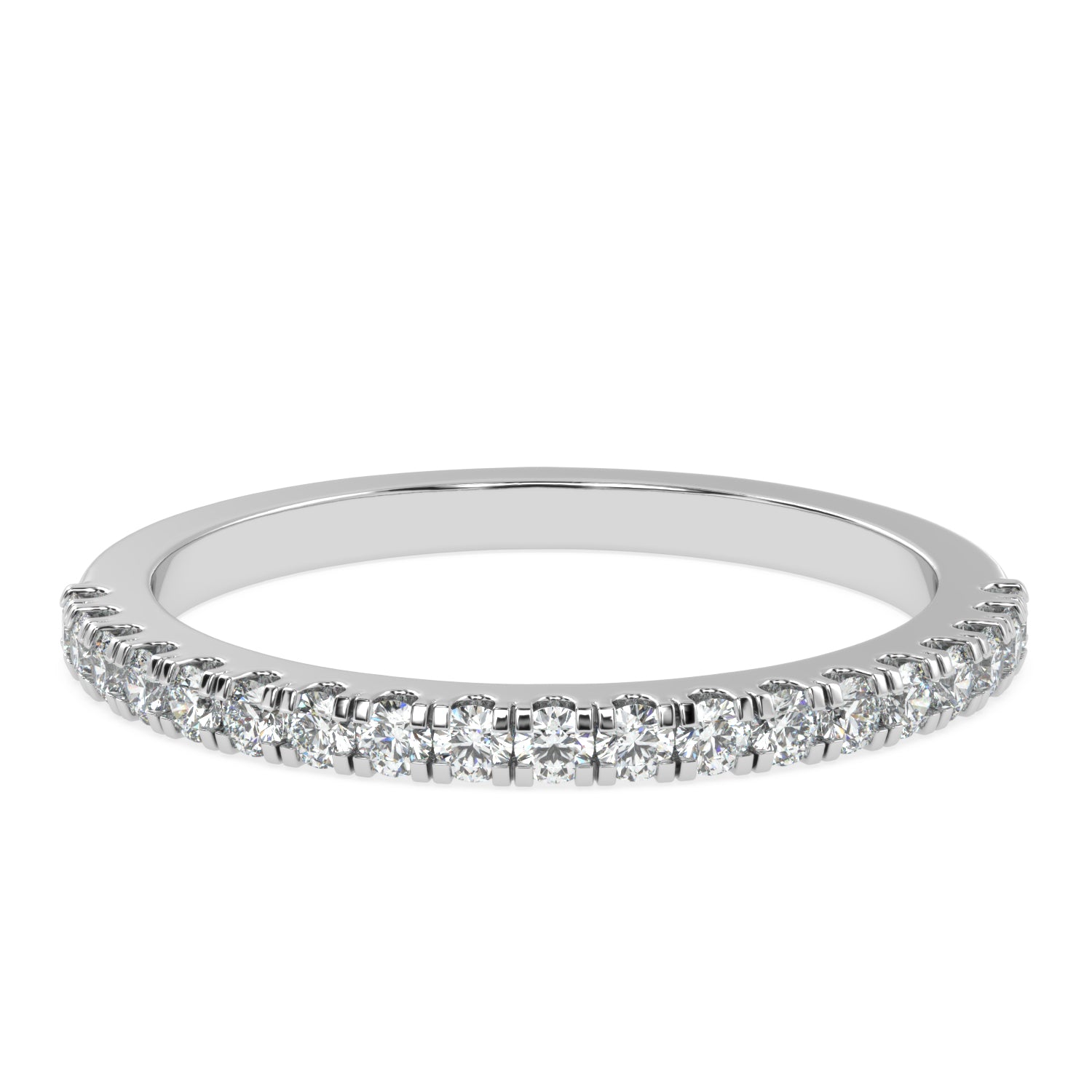 Timeless Beauty - Single Row Diamond Engagement Band Ring