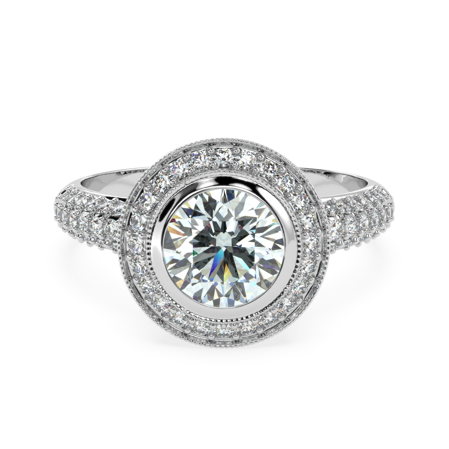 Enchanted Blooms: Round Solitaire Diamond Wedding Ring