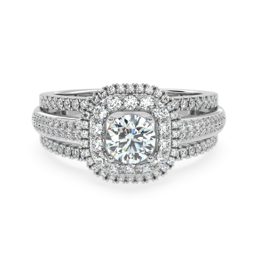 Celestial Elegance: The Tri-Level Solitaire Diamond Ring