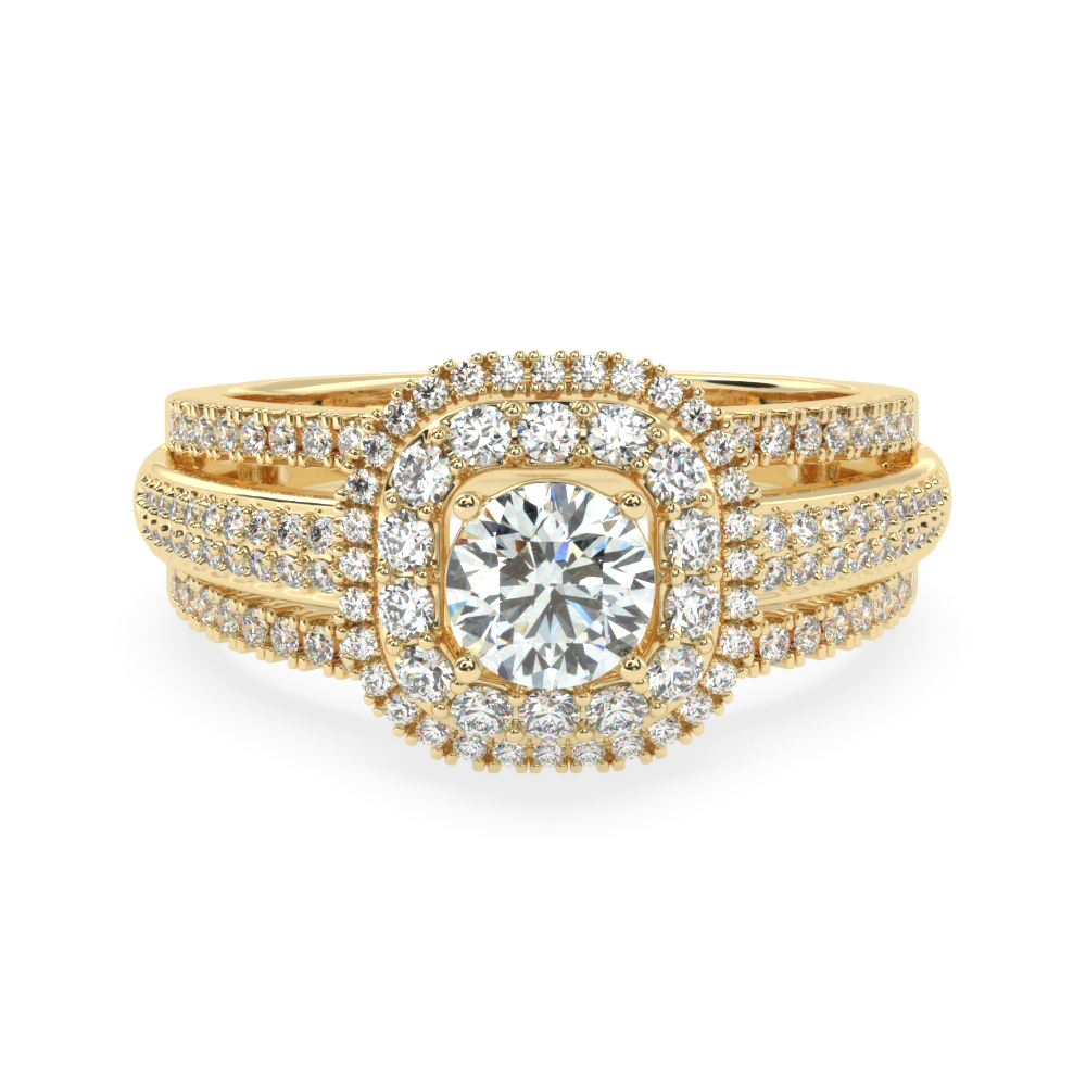 Celestial Elegance: The Tri-Level Solitaire Diamond Ring