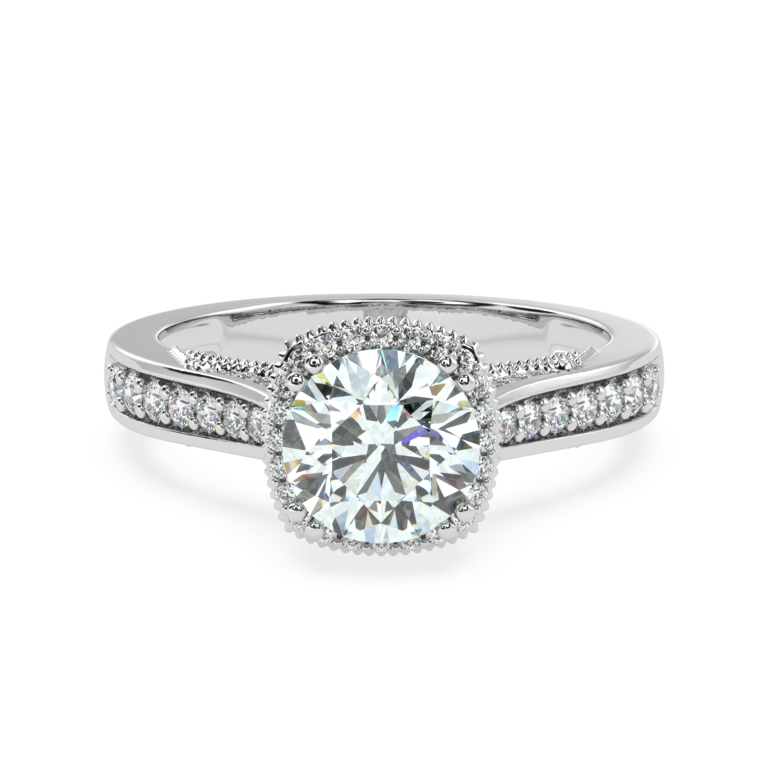 Eternal Brilliance Solitaire Diamond Ring with Micro Pave Setting