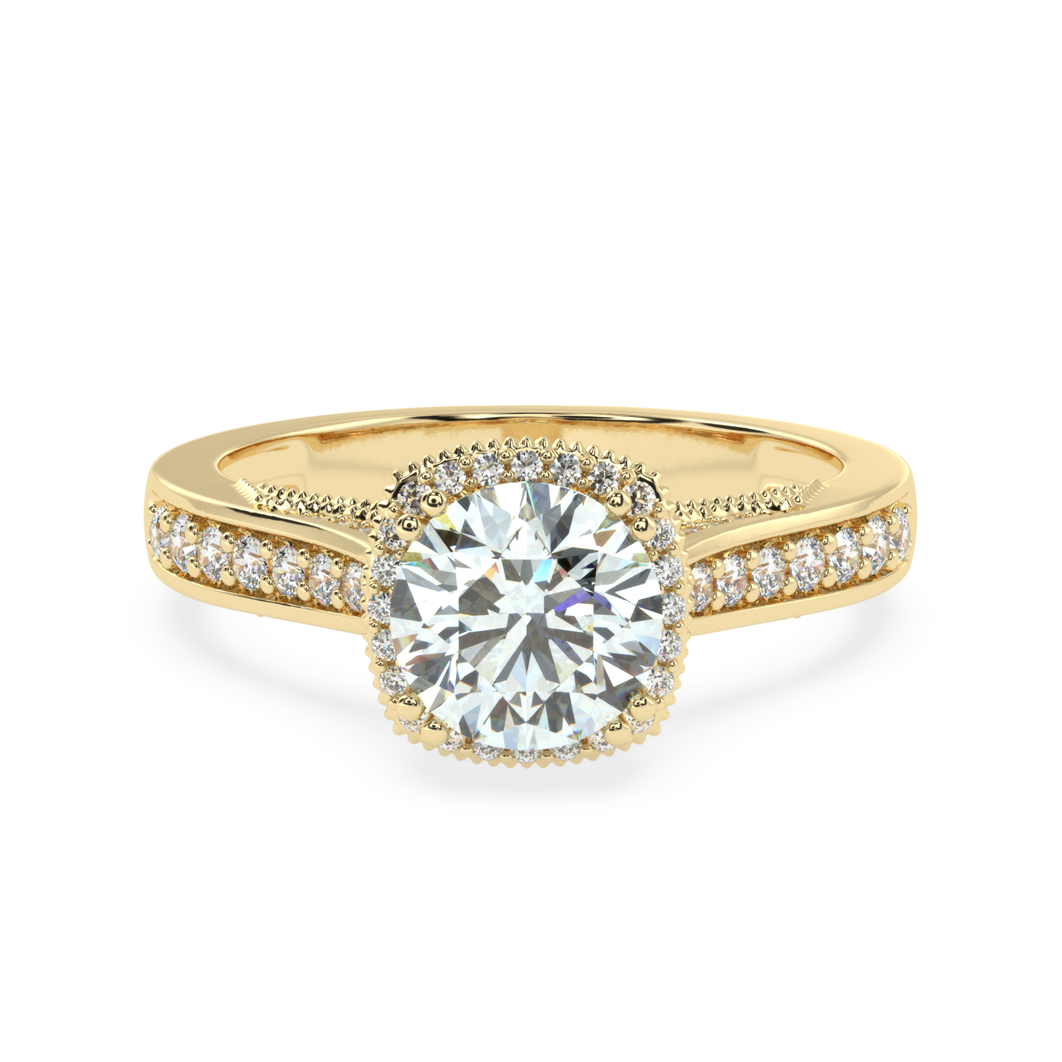 Eternal Brilliance Solitaire Diamond Ring with Micro Pave Setting