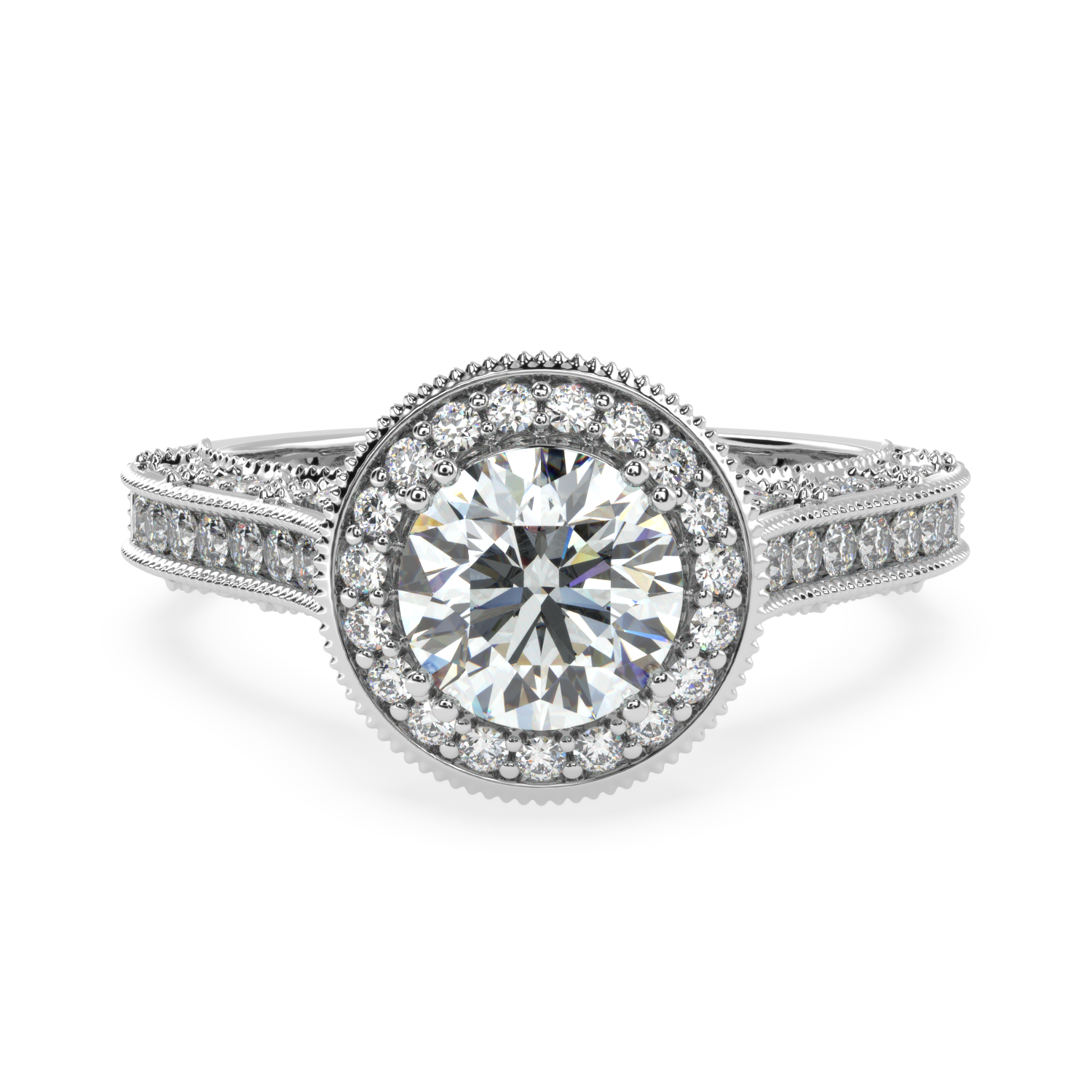 Radiant Halo Elegance Solitaire Diamond Ring