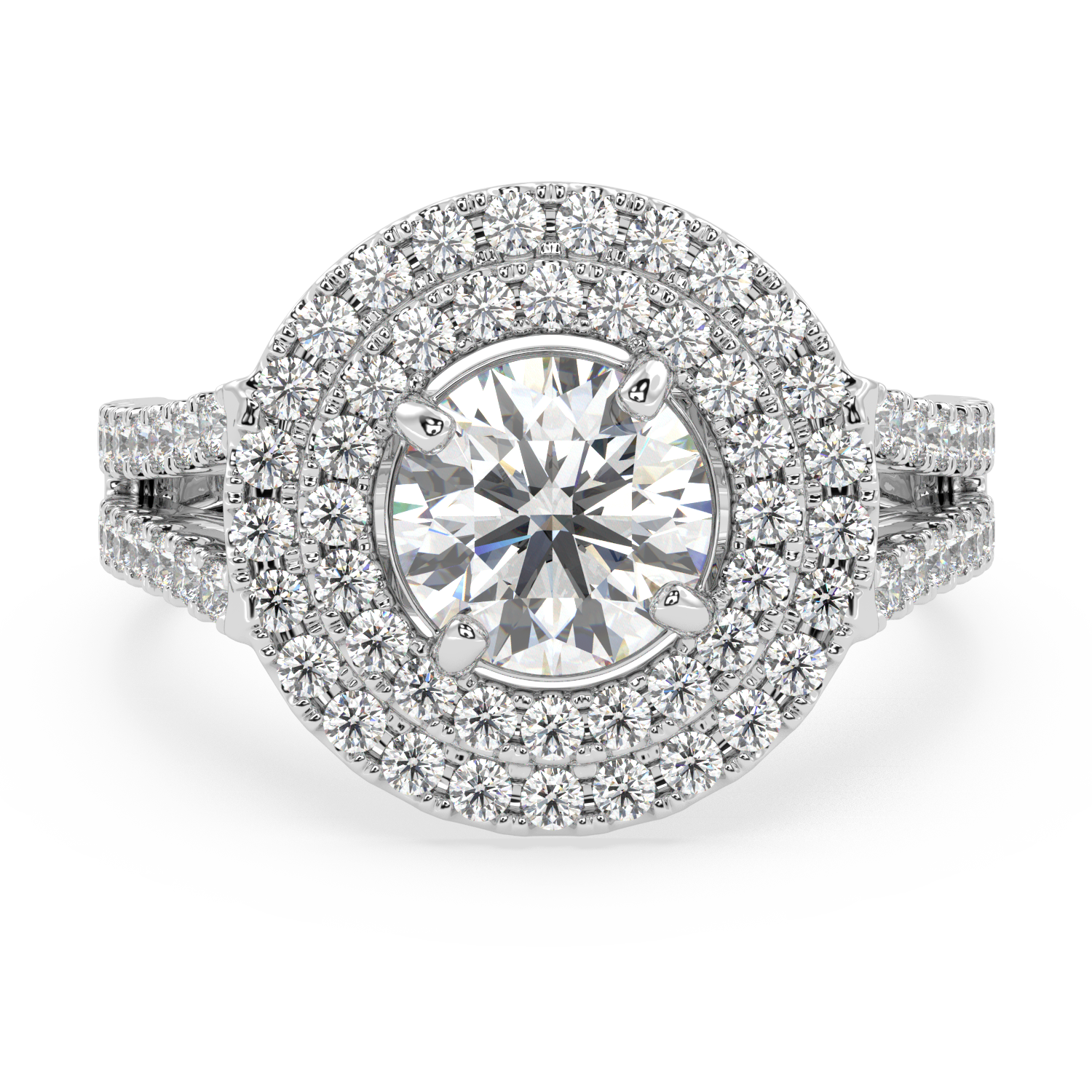 Radiant Halo Splendor Halo Solitaire Diamond Ring