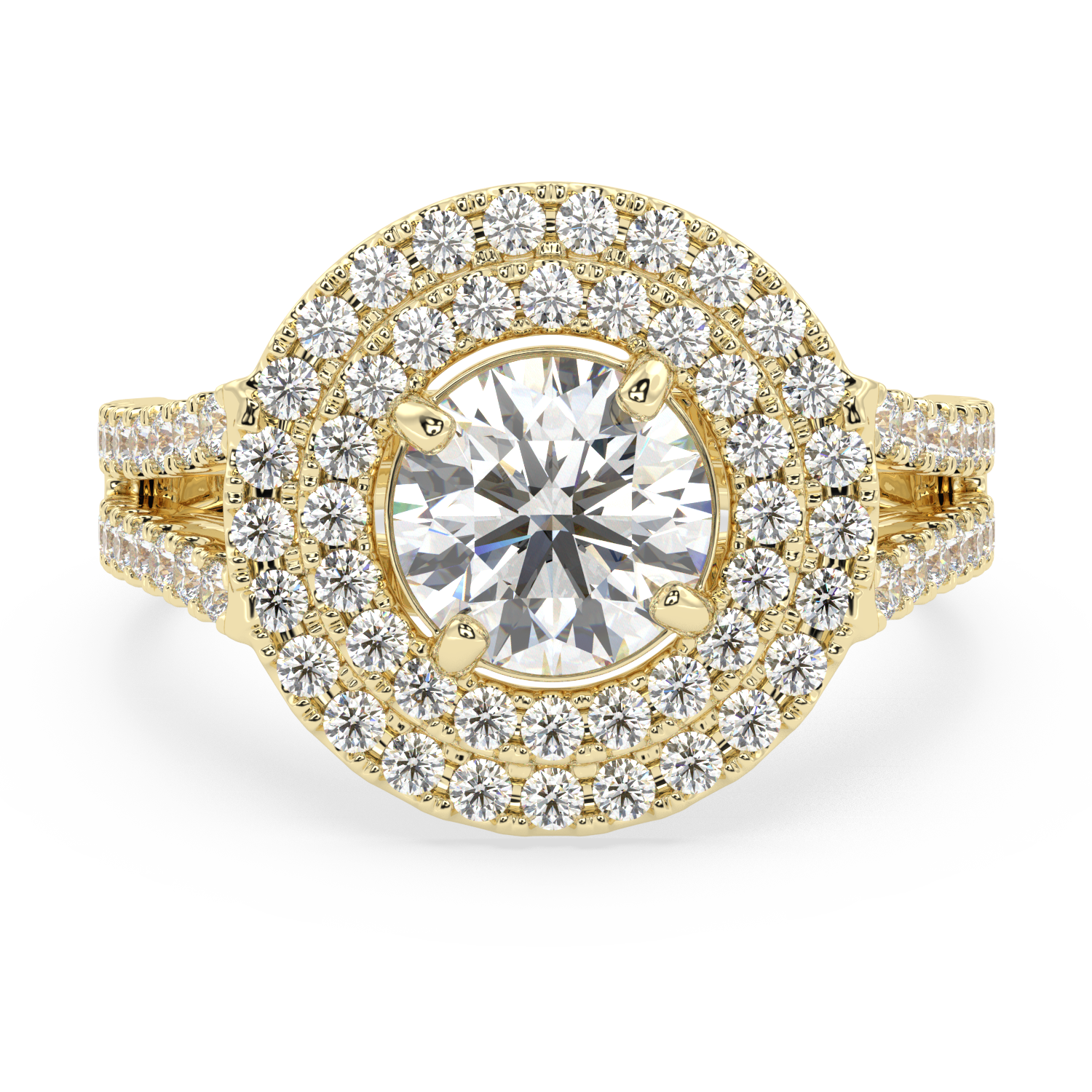 Radiant Halo Splendor Halo Solitaire Diamond Ring