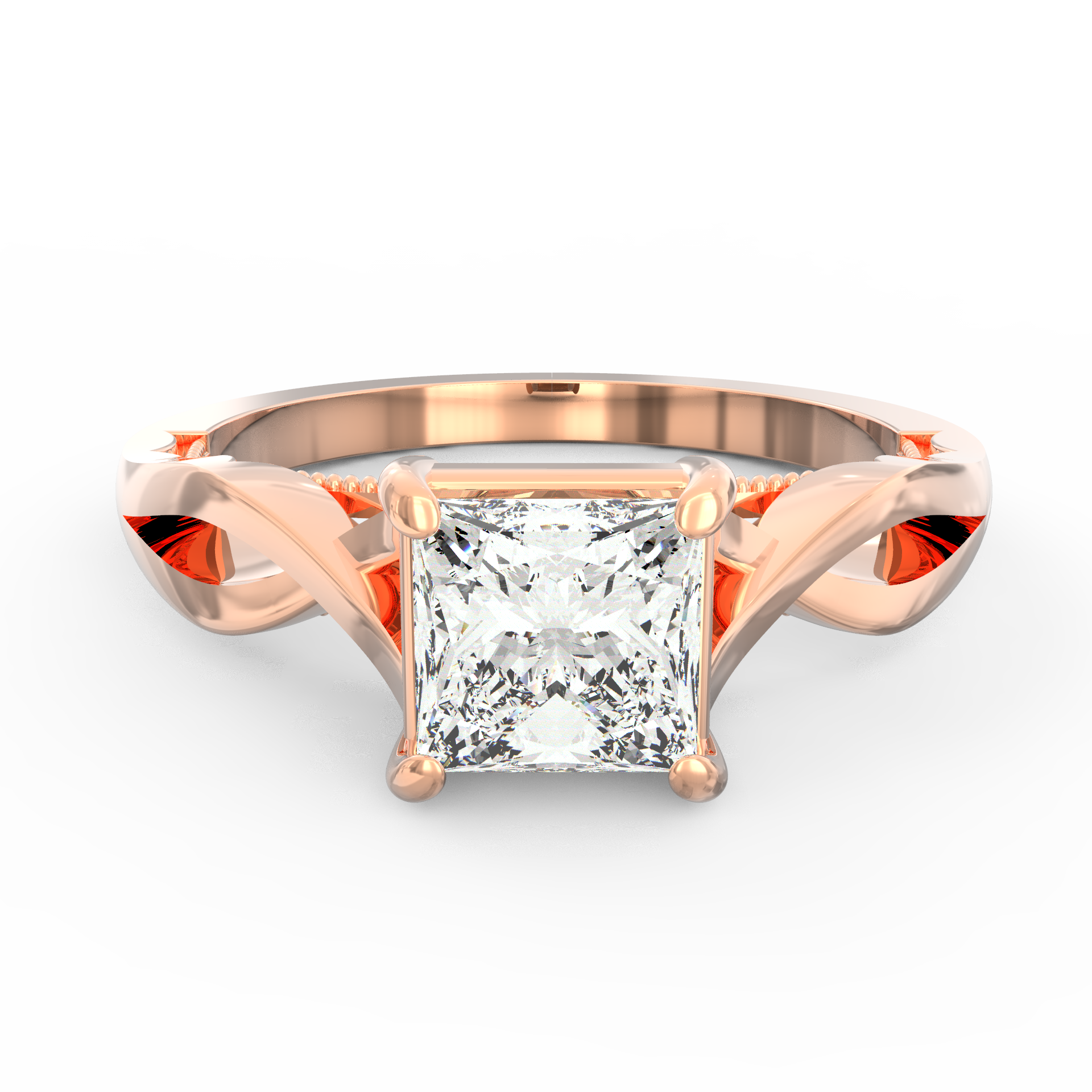 Dazzling Clarity Princess Cut  Solitaire Proposal Ring