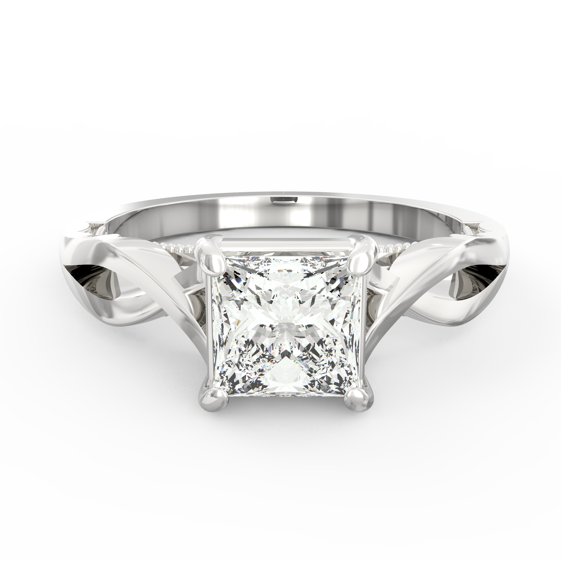 Dazzling Clarity Princess Cut  Solitaire Proposal Ring